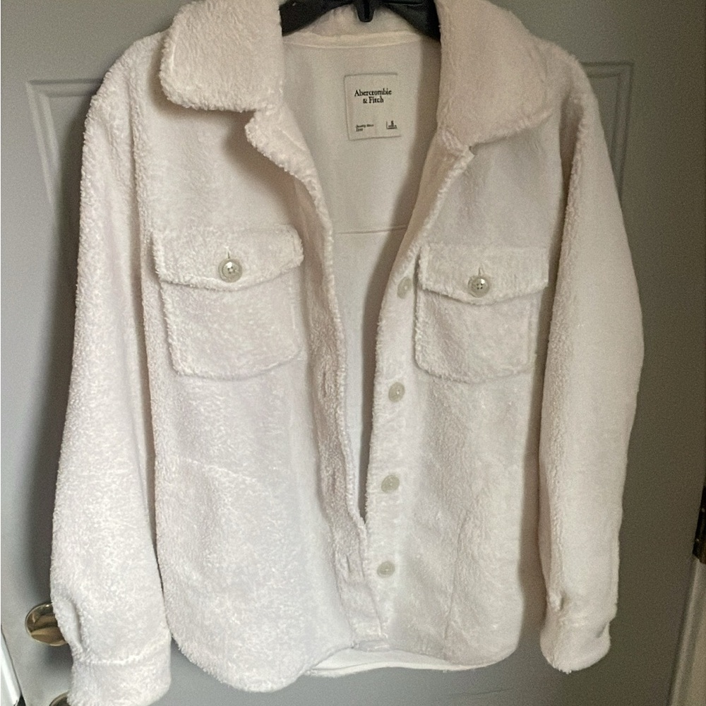 Abercrombie & Fitch Cream Teddy Jacket